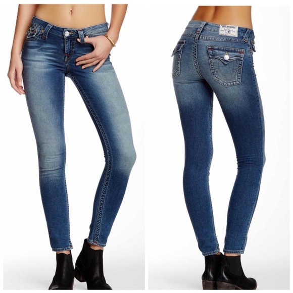 True‎ Religion Jean Legging Flap Pockets Size 28 - Picture 1 of 9